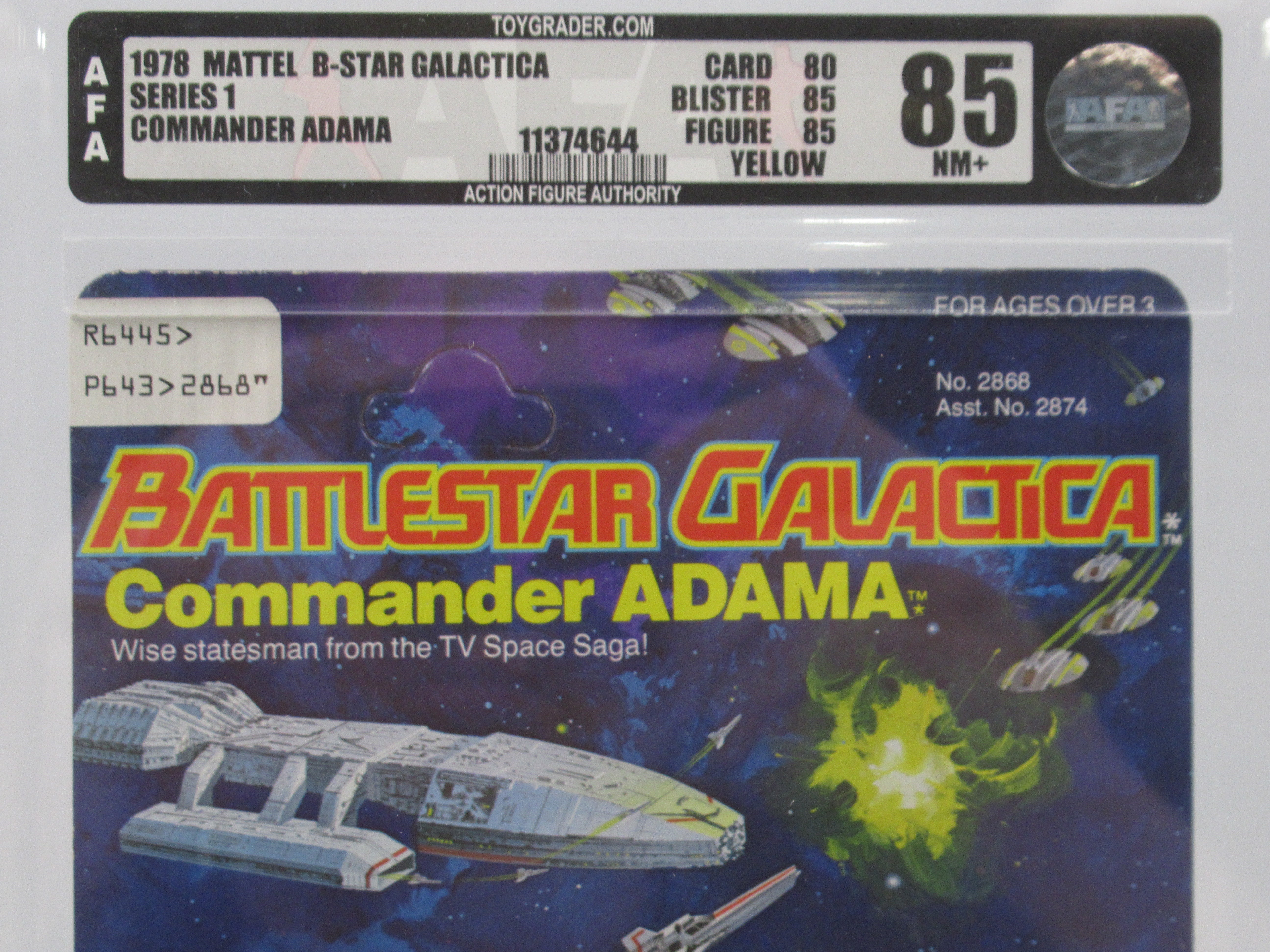 BATTLESTAR GALACTICA Commander Adama Graded Action Figure (AFA 85 NM+) - Mattel (1978) Vintage Toy